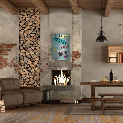 Luxe Metal Art 'Love Retro Style' by Elo Marc, Metal Wall Art,24x36