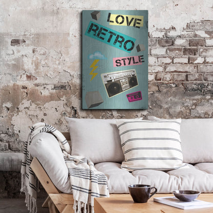 Luxe Metal Art 'Love Retro Style' by Elo Marc, Metal Wall Art,24x36