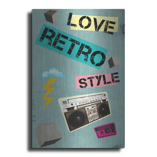 Luxe Metal Art 'Love Retro Style' by Elo Marc, Metal Wall Art