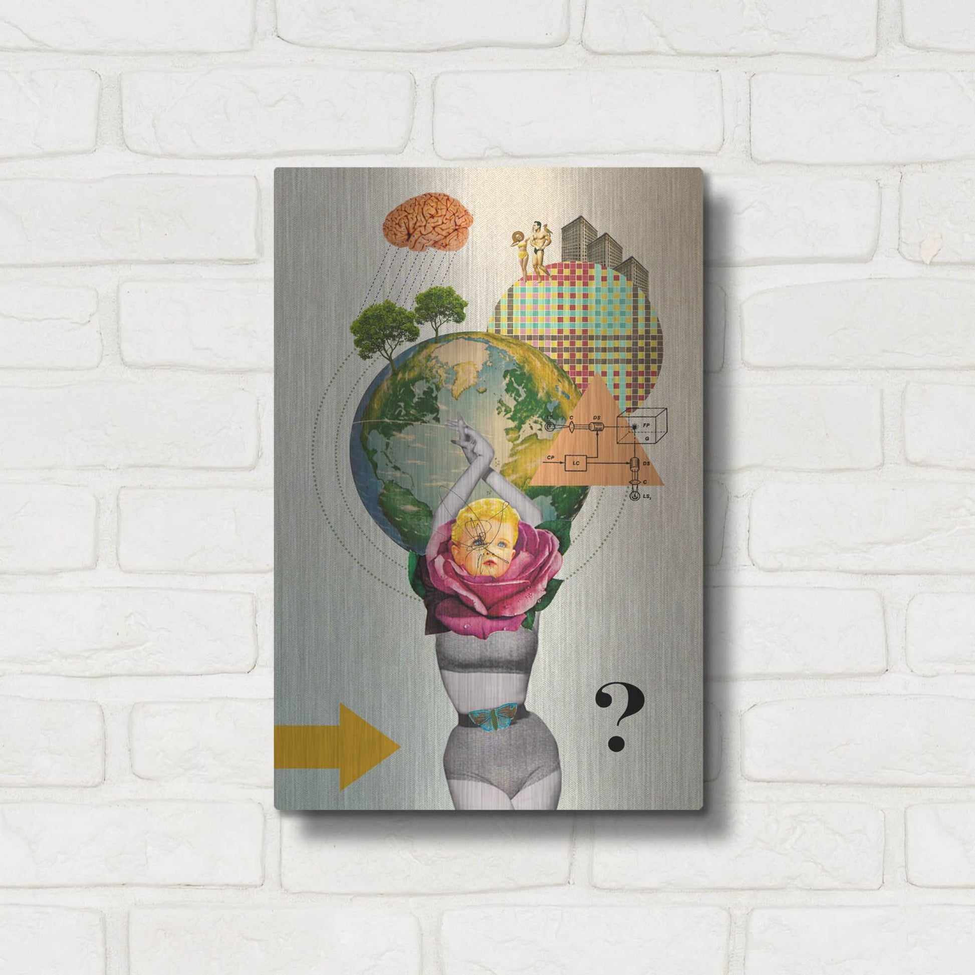 Luxe Metal Art 'Mother Nature' by Elo Marc, Metal Wall Art,12x16