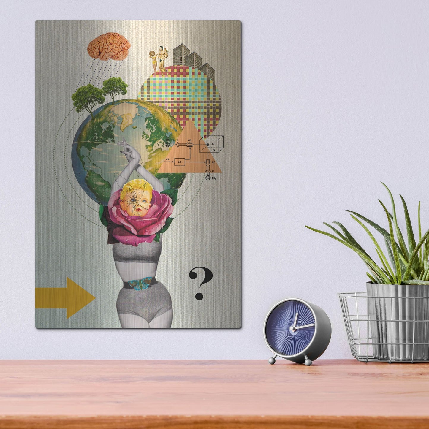 Luxe Metal Art 'Mother Nature' by Elo Marc, Metal Wall Art,12x16