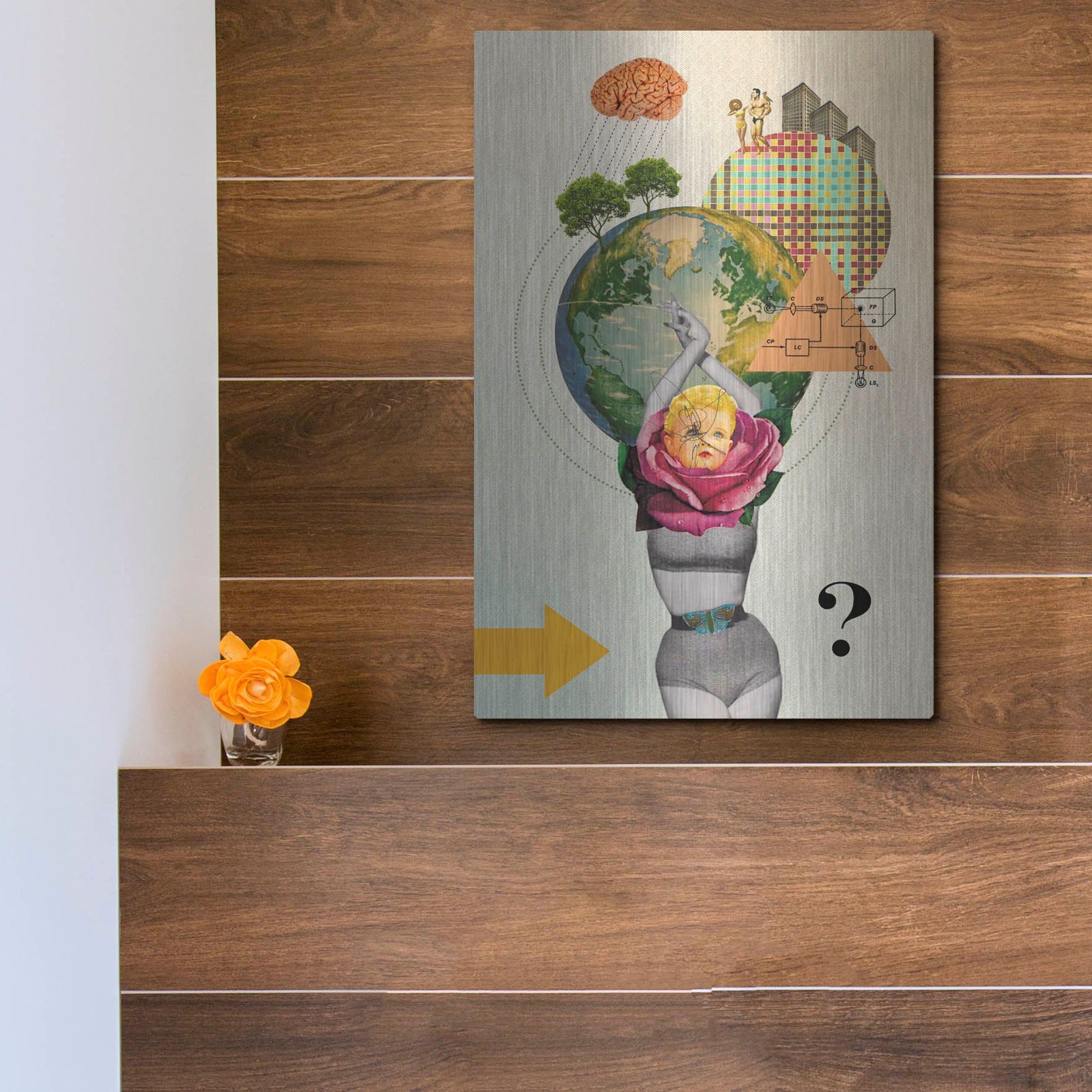 Luxe Metal Art 'Mother Nature' by Elo Marc, Metal Wall Art,12x16