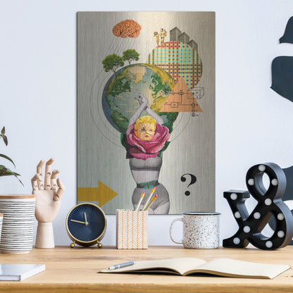 Luxe Metal Art 'Mother Nature' by Elo Marc, Metal Wall Art,12x16