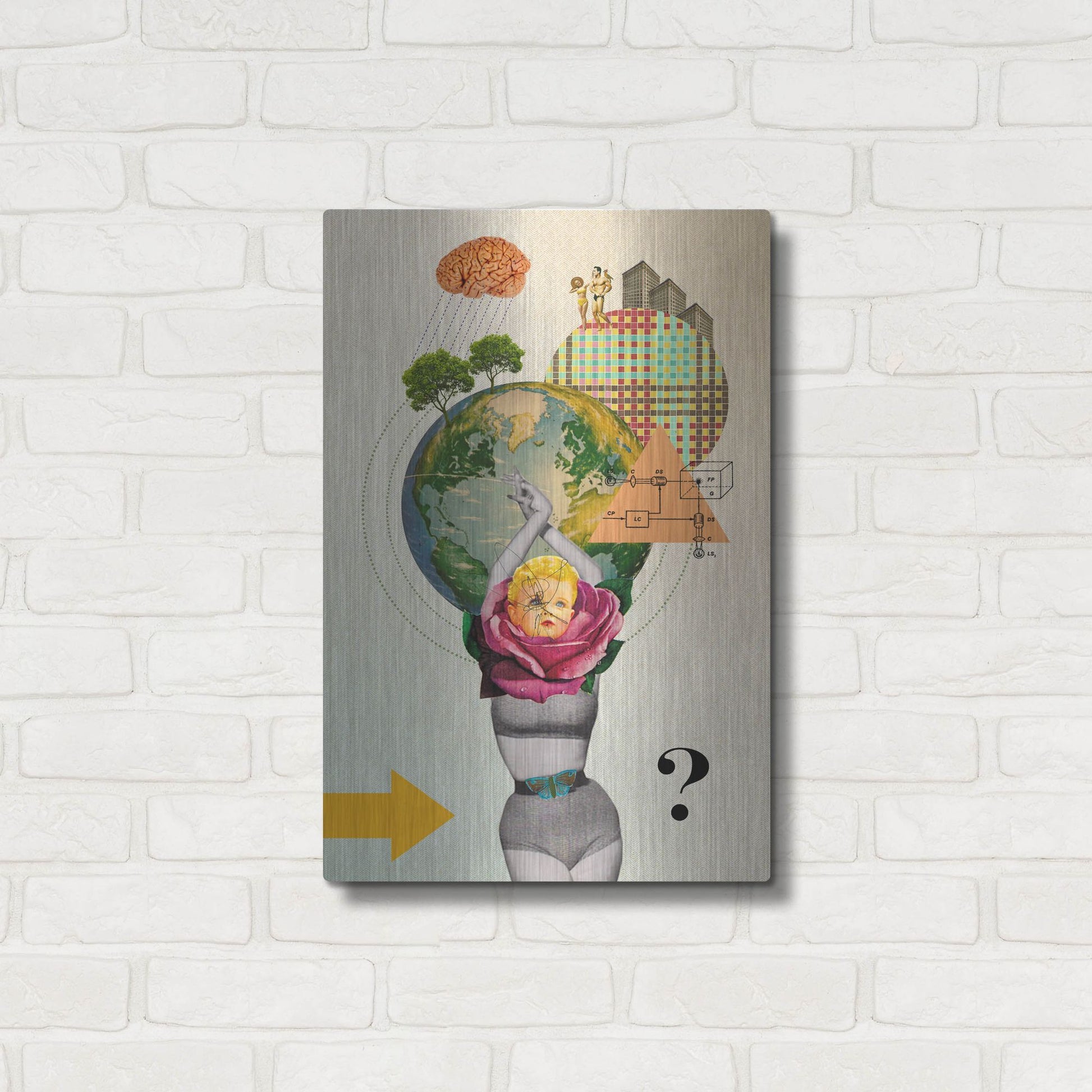 Luxe Metal Art 'Mother Nature' by Elo Marc, Metal Wall Art,16x24