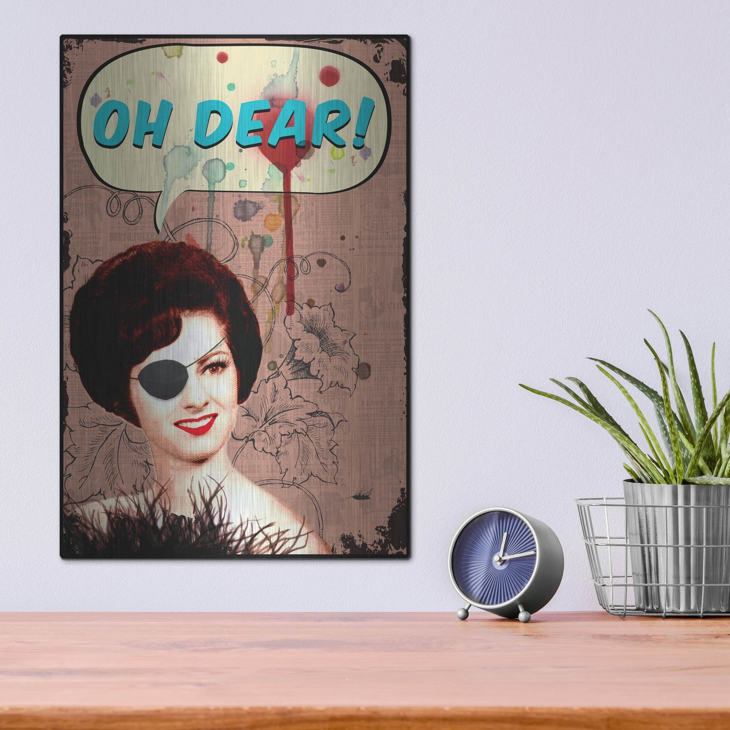Luxe Metal Art 'Oh Dear' by Elo Marc, Metal Wall Art,12x16