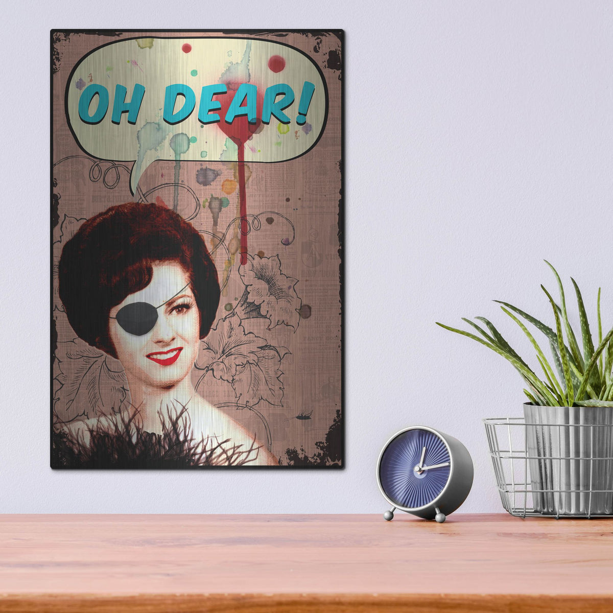 Luxe Metal Art 'Oh Dear' by Elo Marc, Metal Wall Art,12x16