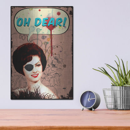 Luxe Metal Art 'Oh Dear' by Elo Marc, Metal Wall Art,12x16