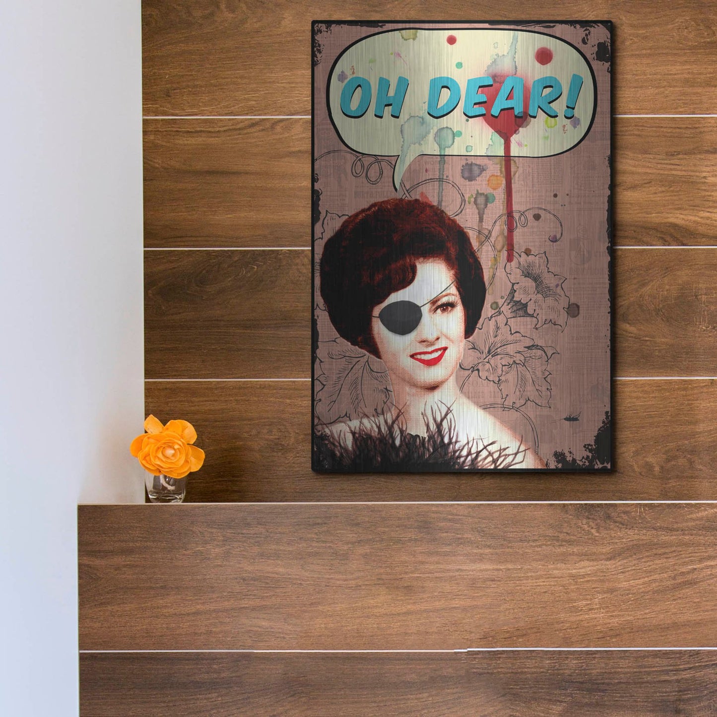 Luxe Metal Art 'Oh Dear' by Elo Marc, Metal Wall Art,12x16