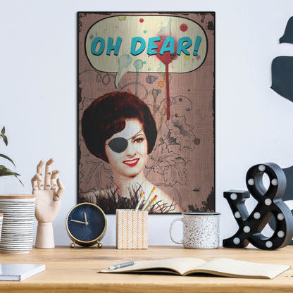Luxe Metal Art 'Oh Dear' by Elo Marc, Metal Wall Art,12x16