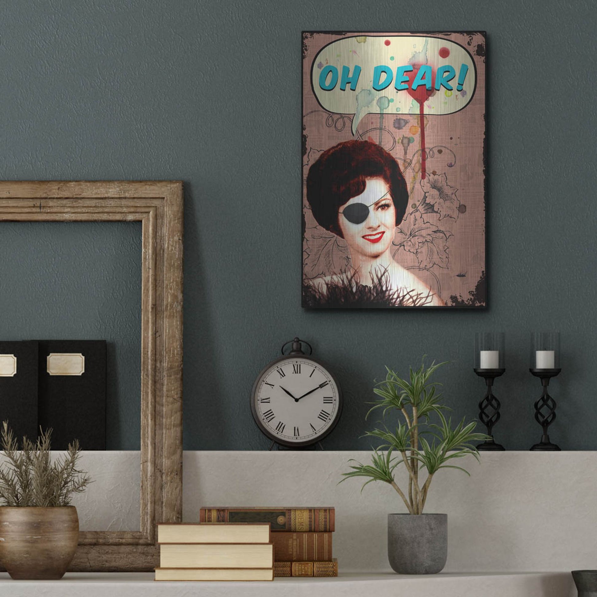 Luxe Metal Art 'Oh Dear' by Elo Marc, Metal Wall Art,12x16