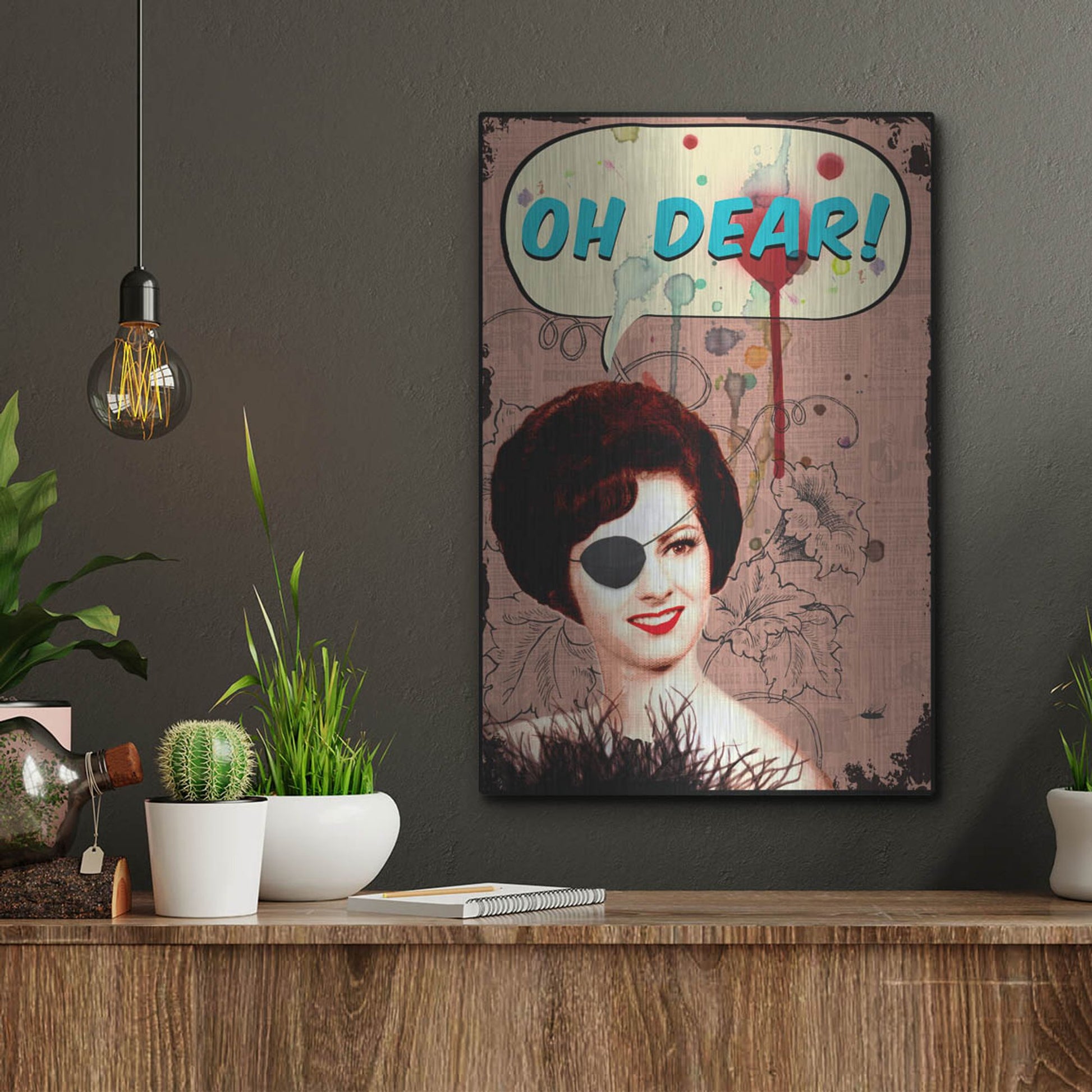 Luxe Metal Art 'Oh Dear' by Elo Marc, Metal Wall Art,12x16