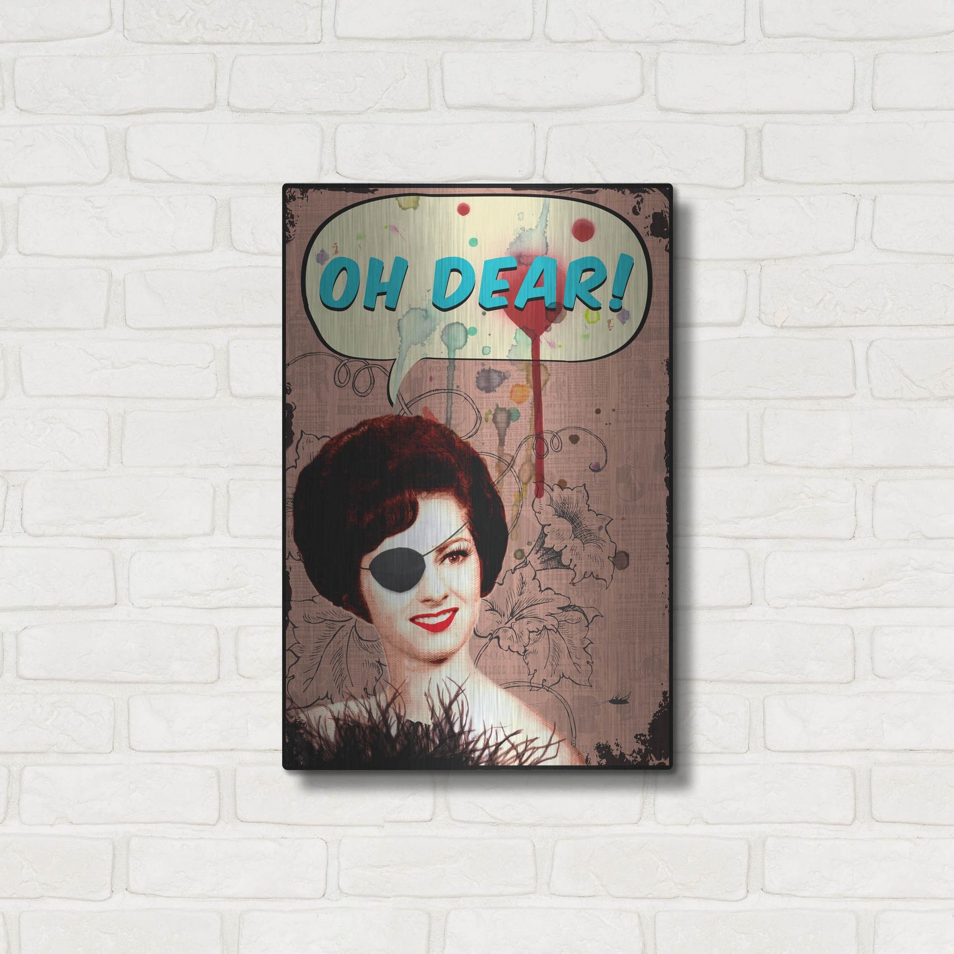 Luxe Metal Art 'Oh Dear' by Elo Marc, Metal Wall Art,16x24