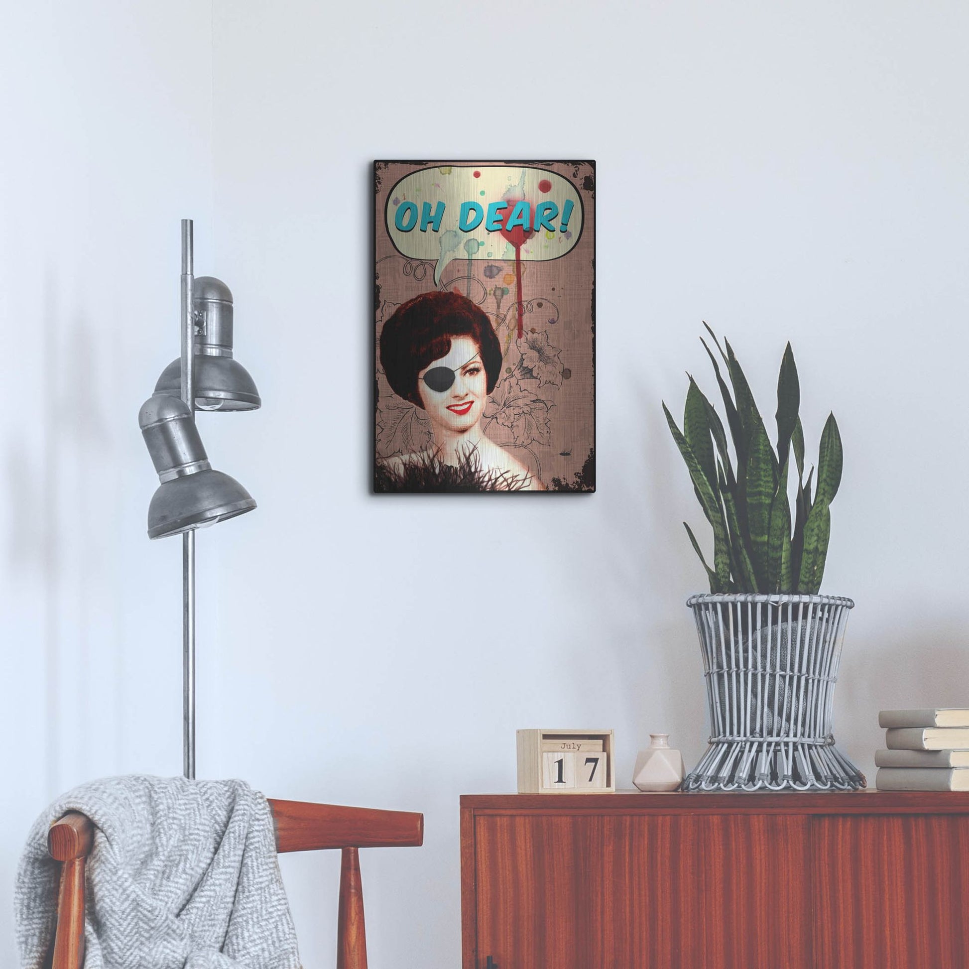 Luxe Metal Art 'Oh Dear' by Elo Marc, Metal Wall Art,16x24