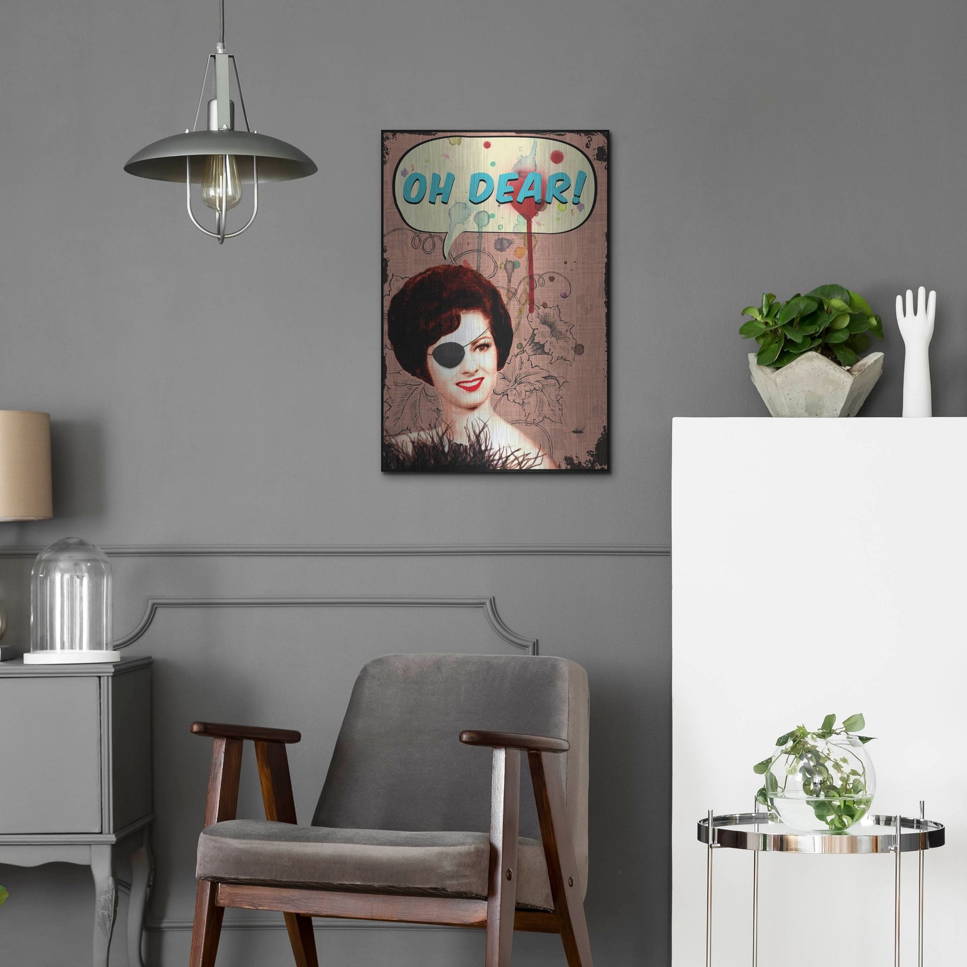 Luxe Metal Art 'Oh Dear' by Elo Marc, Metal Wall Art,16x24