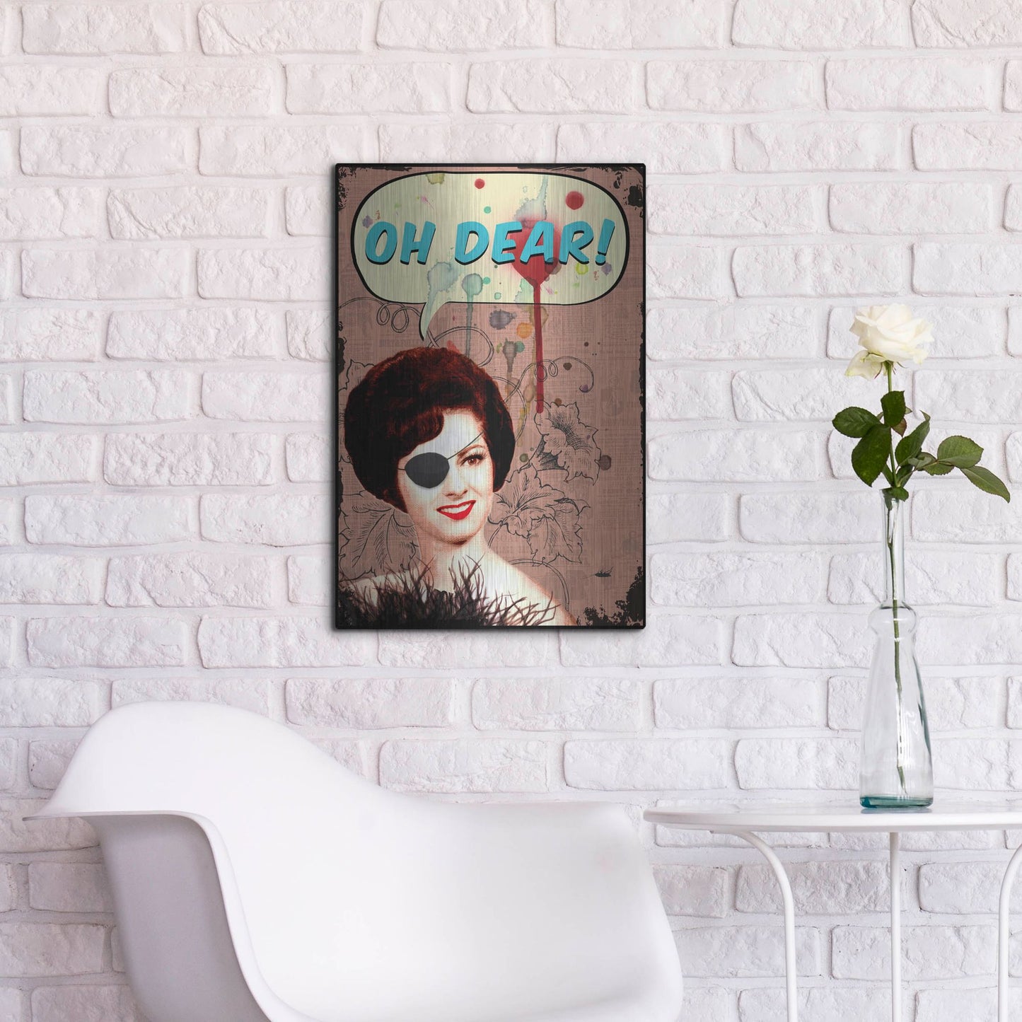 Luxe Metal Art 'Oh Dear' by Elo Marc, Metal Wall Art,16x24