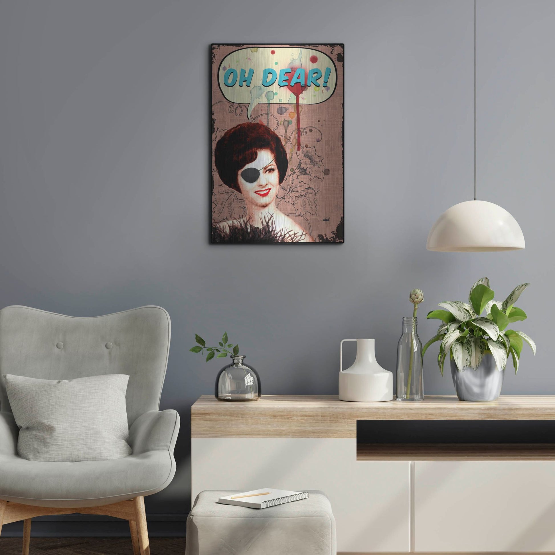 Luxe Metal Art 'Oh Dear' by Elo Marc, Metal Wall Art,16x24