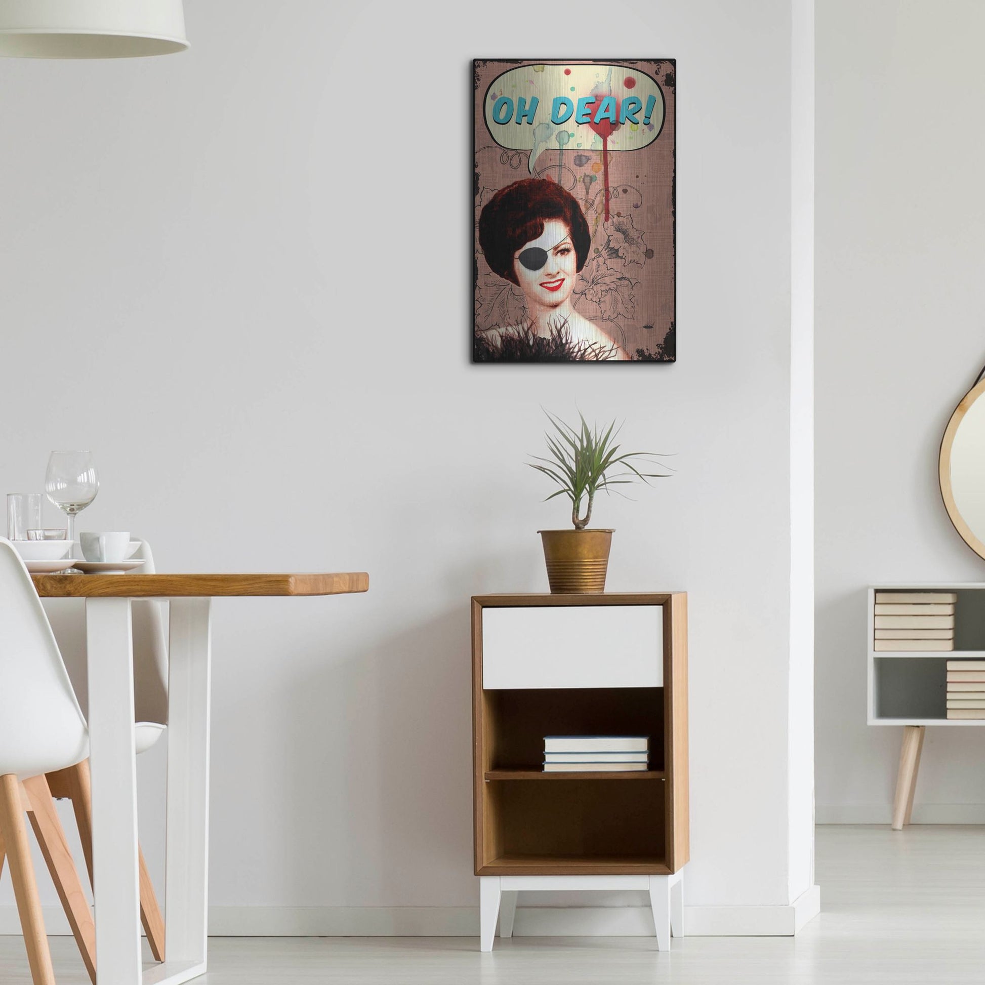 Luxe Metal Art 'Oh Dear' by Elo Marc, Metal Wall Art,16x24