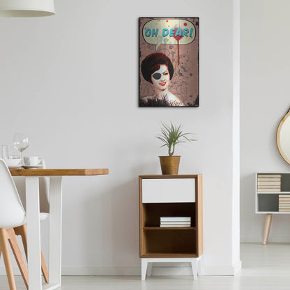 Luxe Metal Art 'Oh Dear' by Elo Marc, Metal Wall Art,16x24