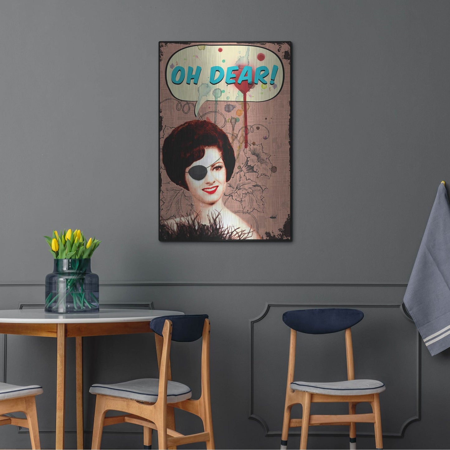 Luxe Metal Art 'Oh Dear' by Elo Marc, Metal Wall Art,24x36