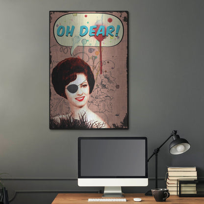 Luxe Metal Art 'Oh Dear' by Elo Marc, Metal Wall Art,24x36