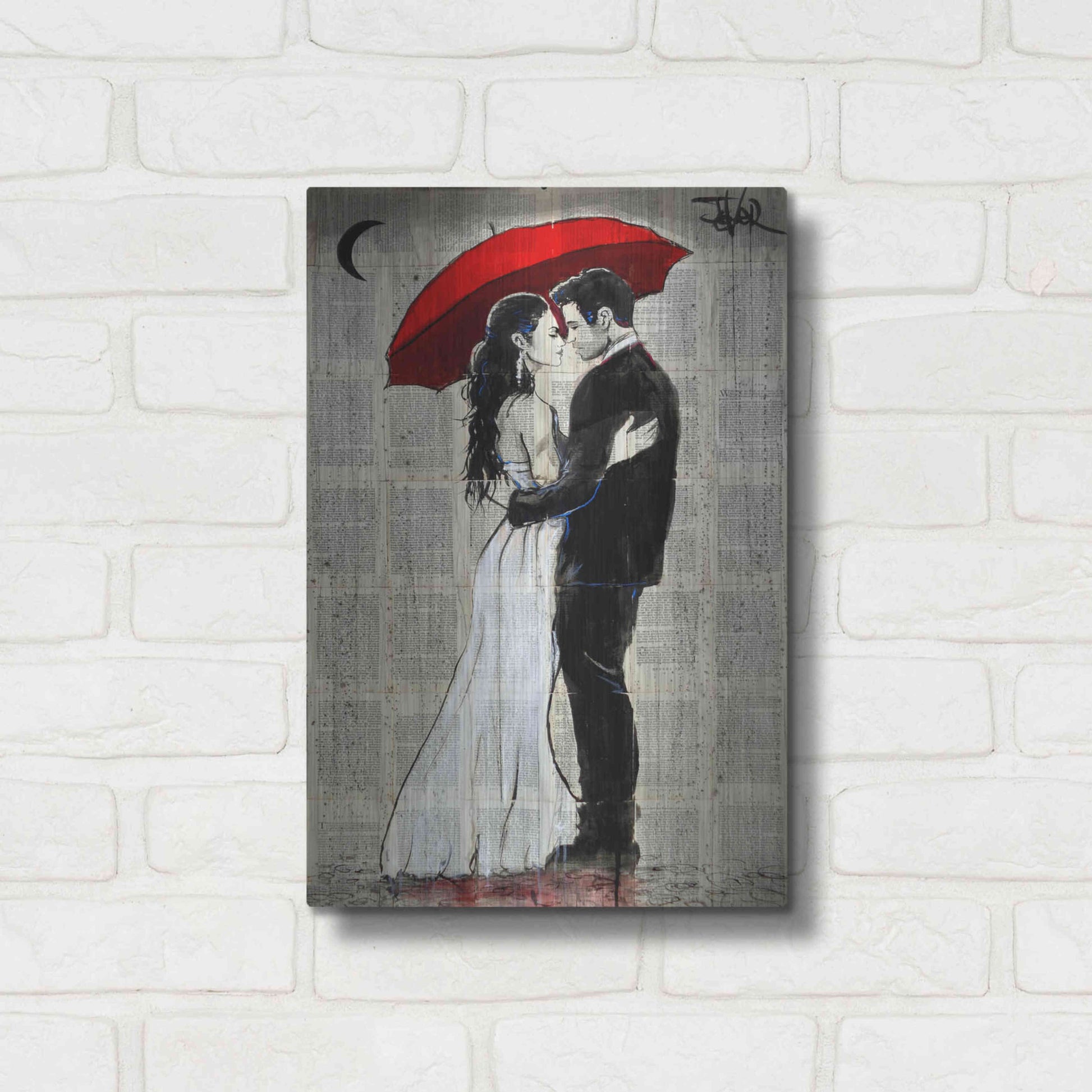 Luxe Metal Art 'Some Rainy Night' by Loui Jover, Metal Wall Art,12x16