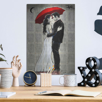 Luxe Metal Art 'Some Rainy Night' by Loui Jover, Metal Wall Art,12x16