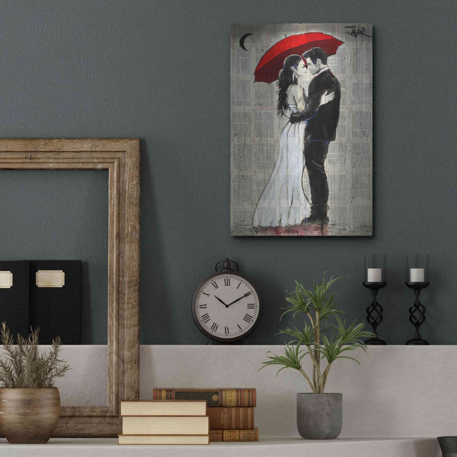 Luxe Metal Art 'Some Rainy Night' by Loui Jover, Metal Wall Art,12x16