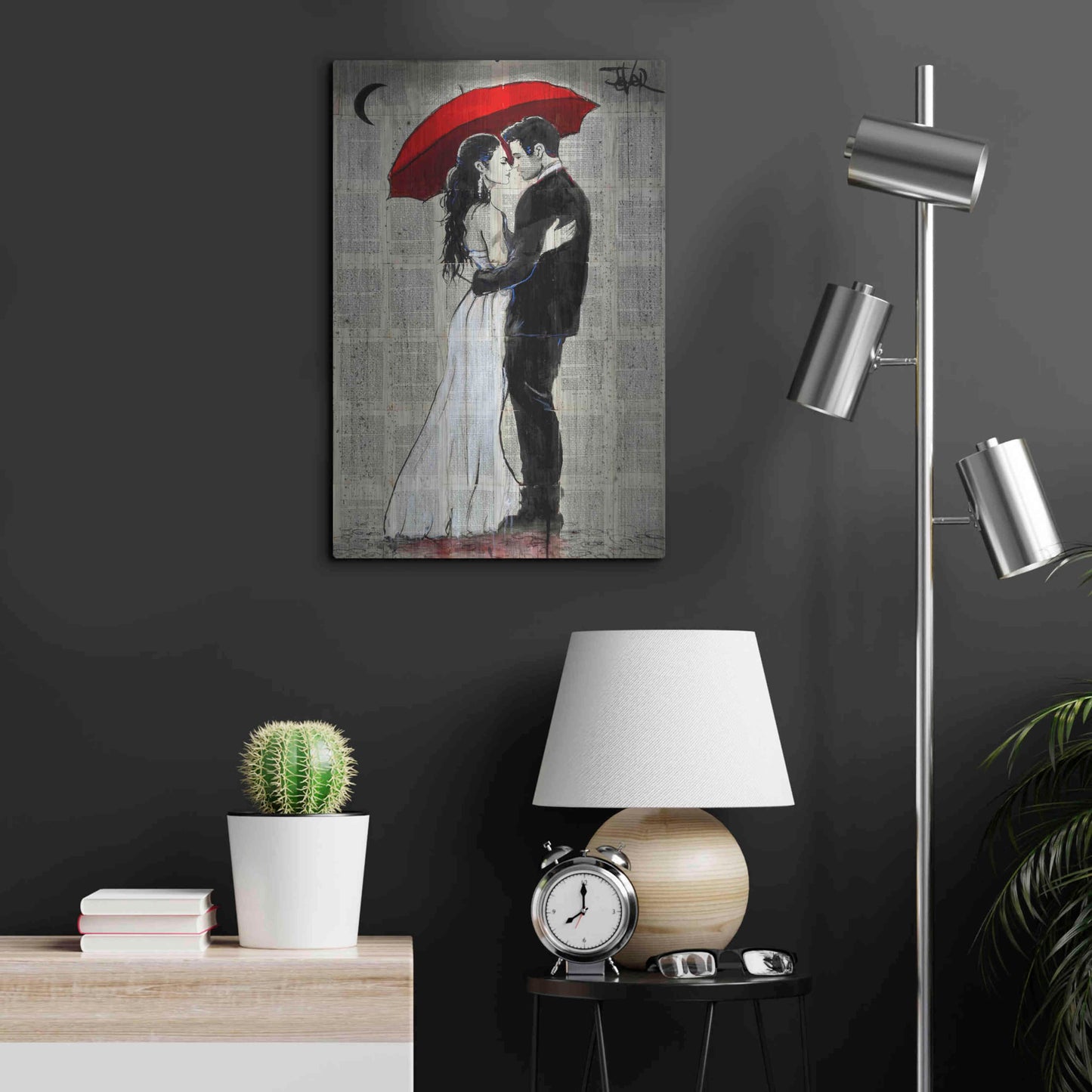 Luxe Metal Art 'Some Rainy Night' by Loui Jover, Metal Wall Art,16x24