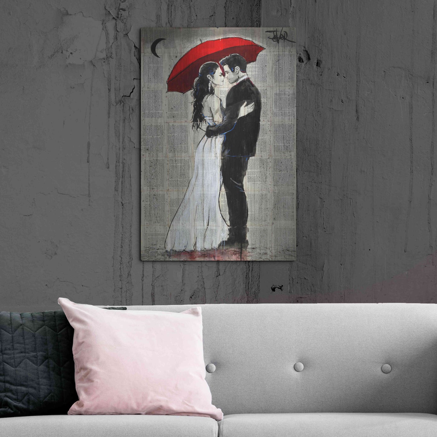 Luxe Metal Art 'Some Rainy Night' by Loui Jover, Metal Wall Art,24x36