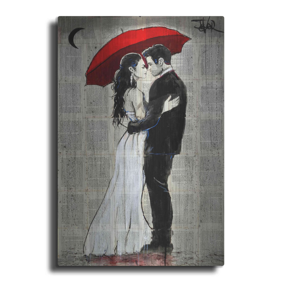 Luxe Metal Art 'Some Rainy Night' by Loui Jover, Metal Wall Art