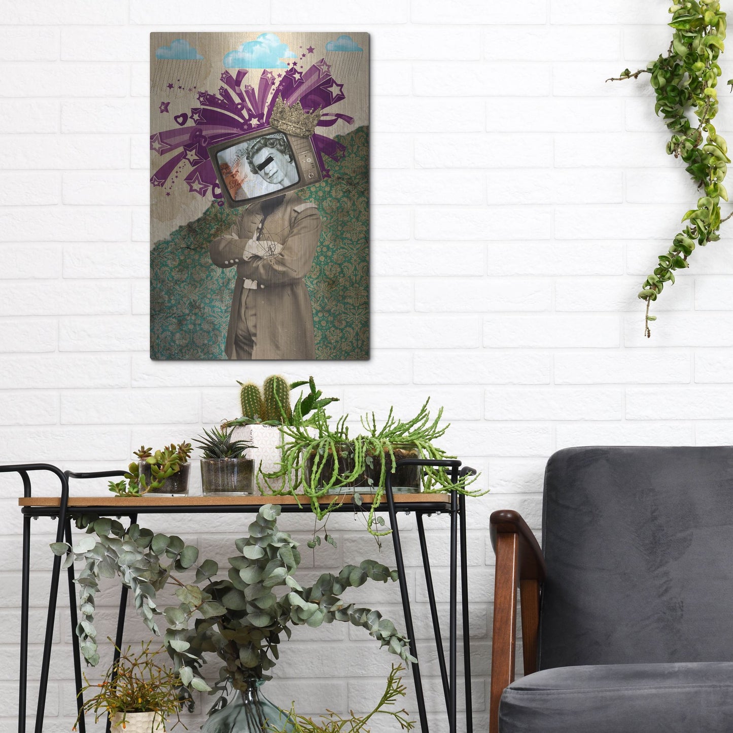 Luxe Metal Art 'Queen And King' by Elo Marc, Metal Wall Art,12x16