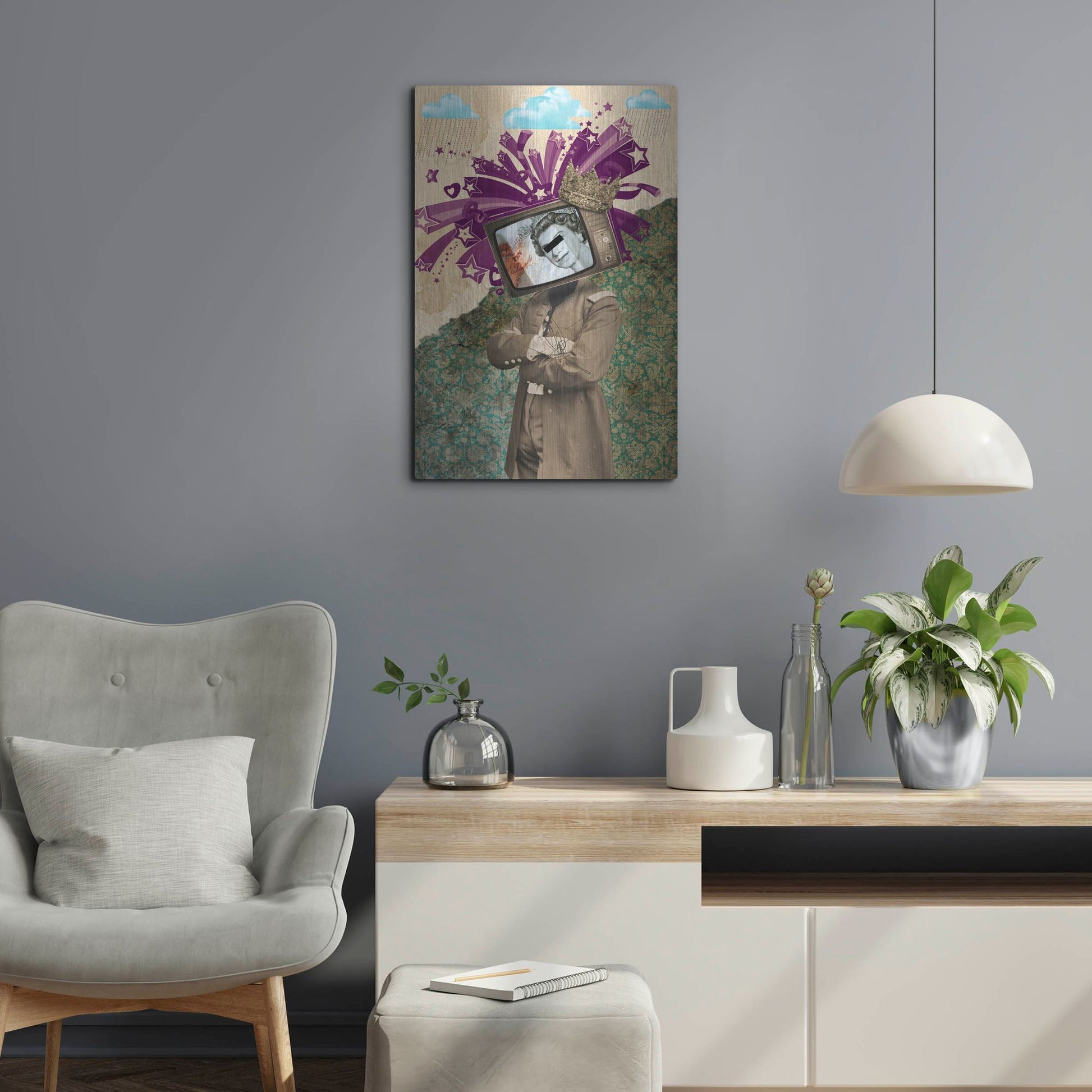 Luxe Metal Art 'Queen And King' by Elo Marc, Metal Wall Art,16x24