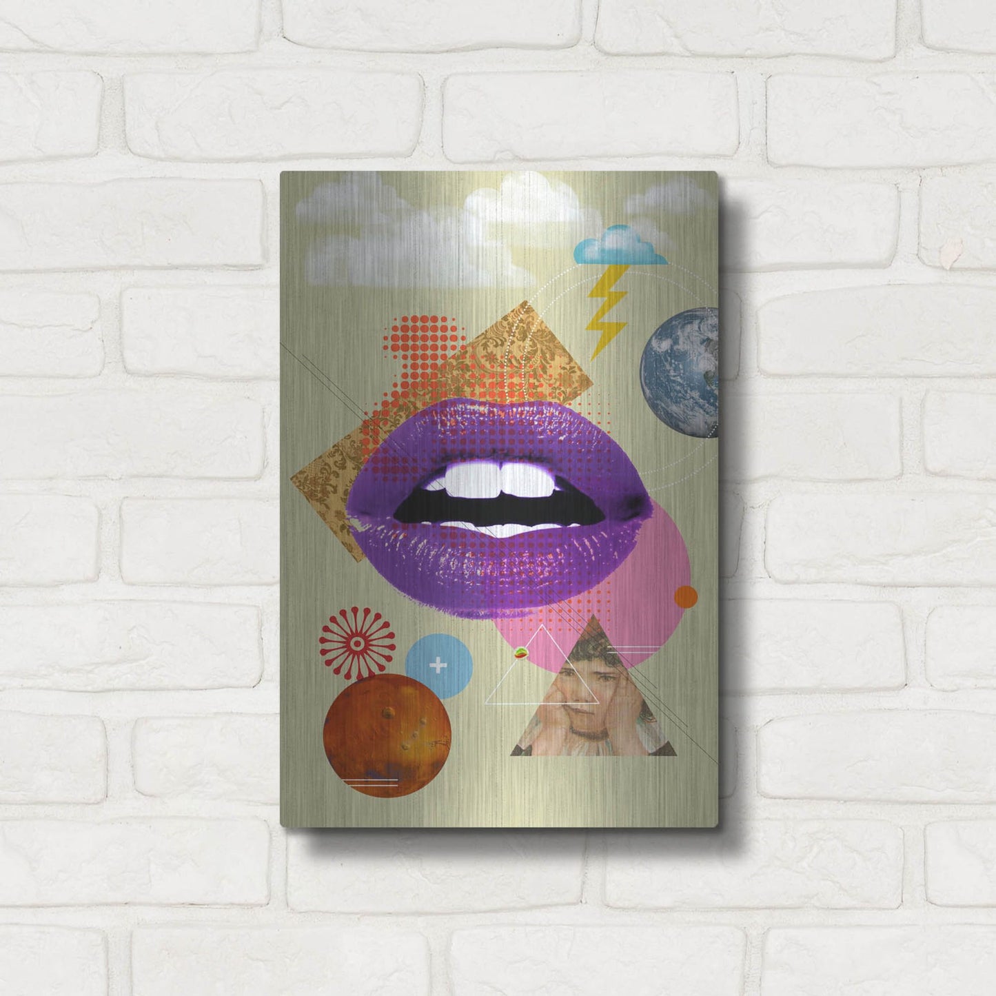 Luxe Metal Art 'Retro Kiss' by Elo Marc, Metal Wall Art,12x16