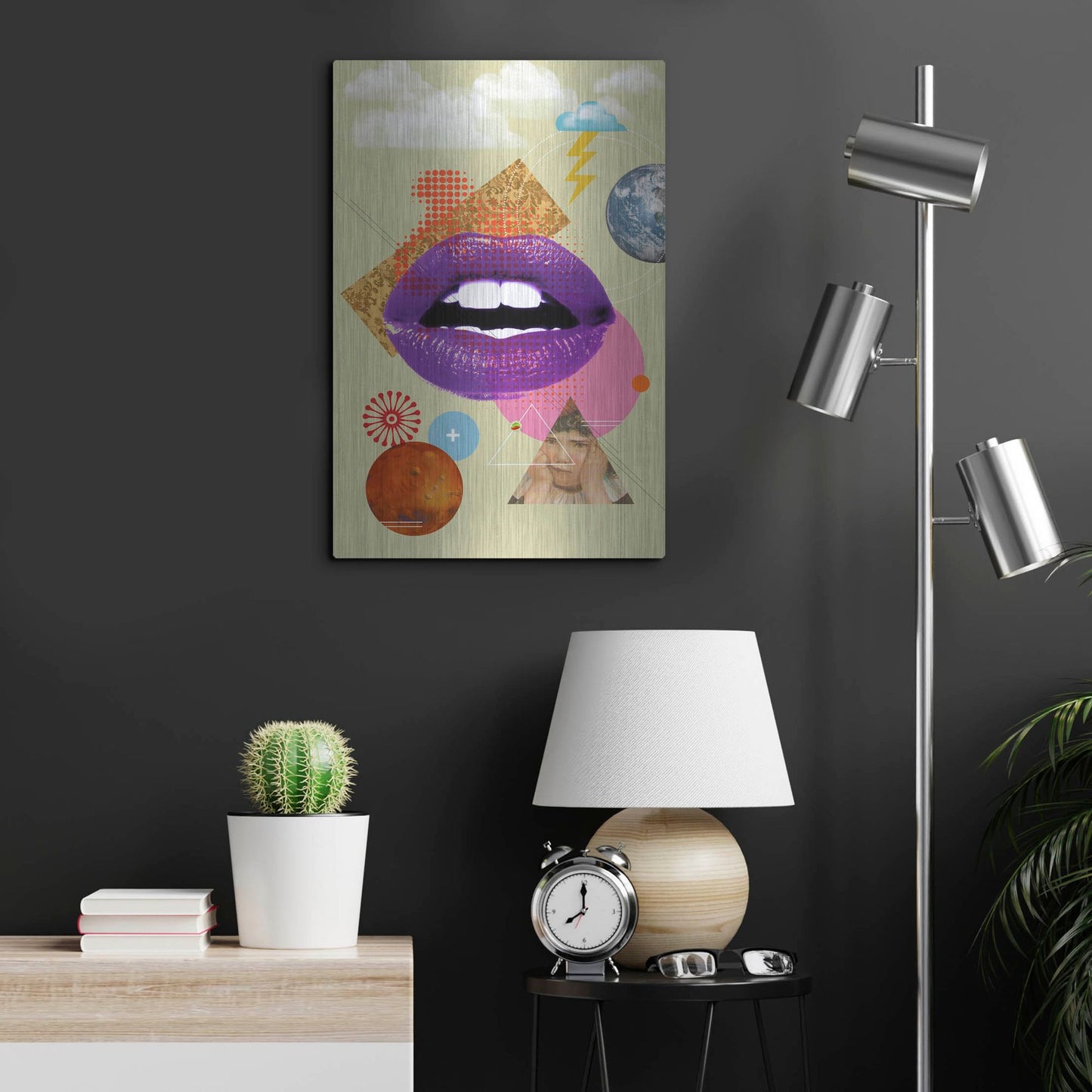 Luxe Metal Art 'Retro Kiss' by Elo Marc, Metal Wall Art,16x24