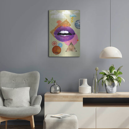 Luxe Metal Art 'Retro Kiss' by Elo Marc, Metal Wall Art,16x24