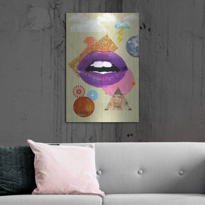 Luxe Metal Art 'Retro Kiss' by Elo Marc, Metal Wall Art,24x36