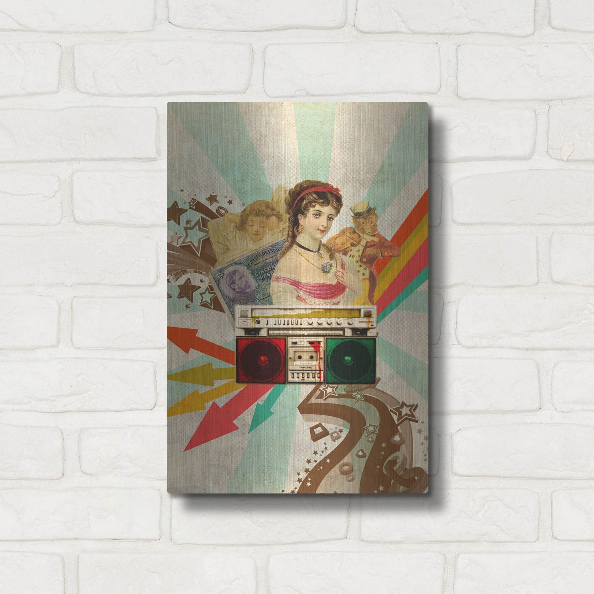 Luxe Metal Art 'Retro Radio' by Elo Marc, Metal Wall Art,12x16