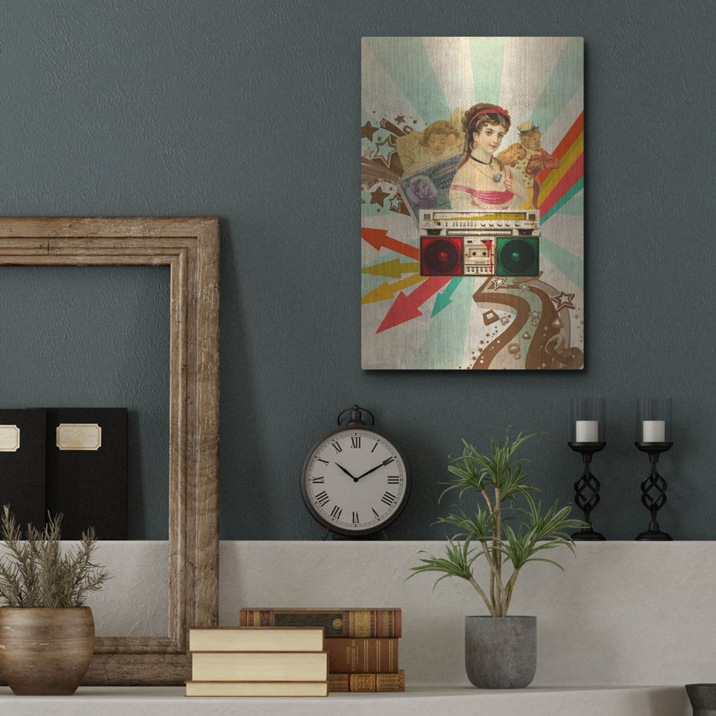Luxe Metal Art 'Retro Radio' by Elo Marc, Metal Wall Art,12x16