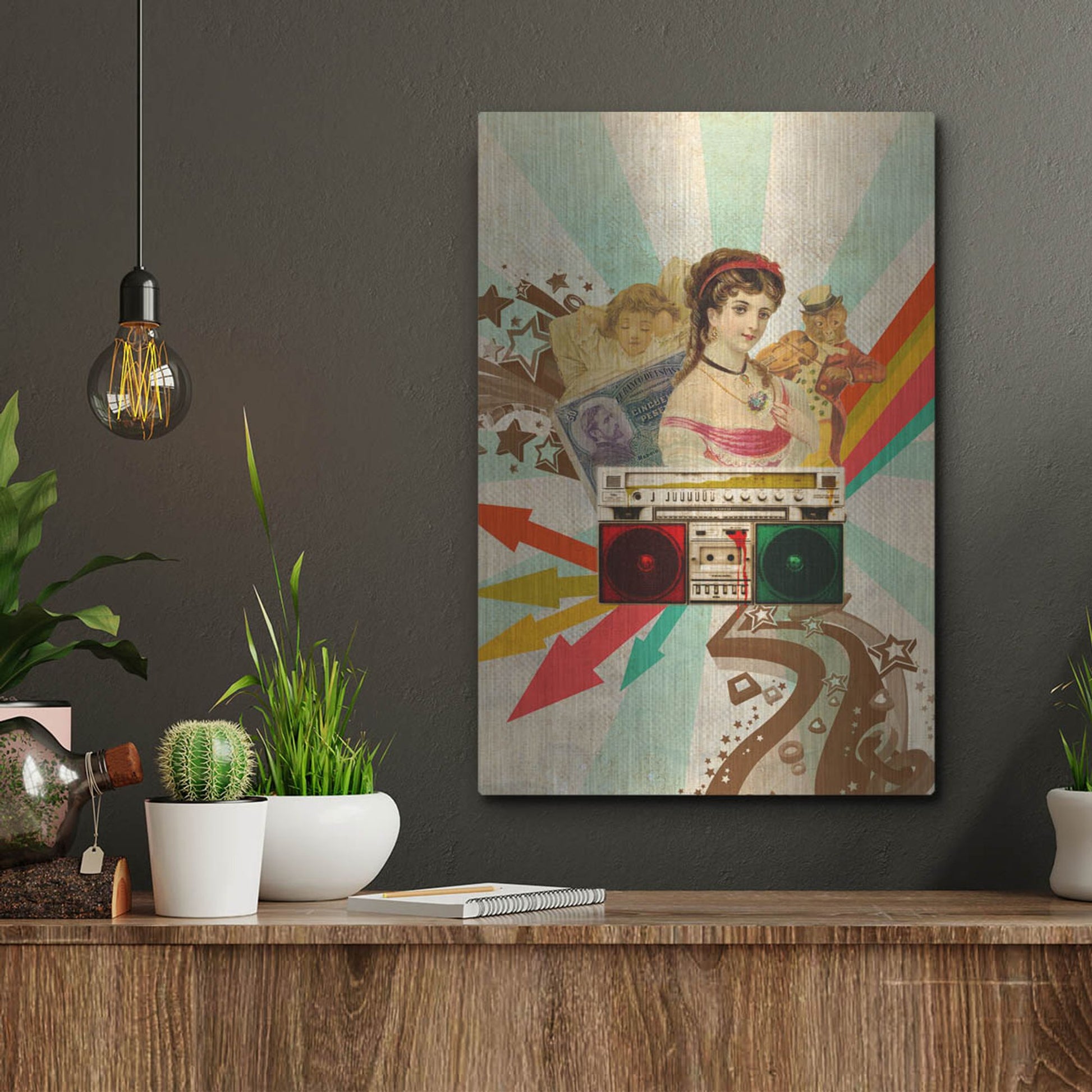 Luxe Metal Art 'Retro Radio' by Elo Marc, Metal Wall Art,12x16