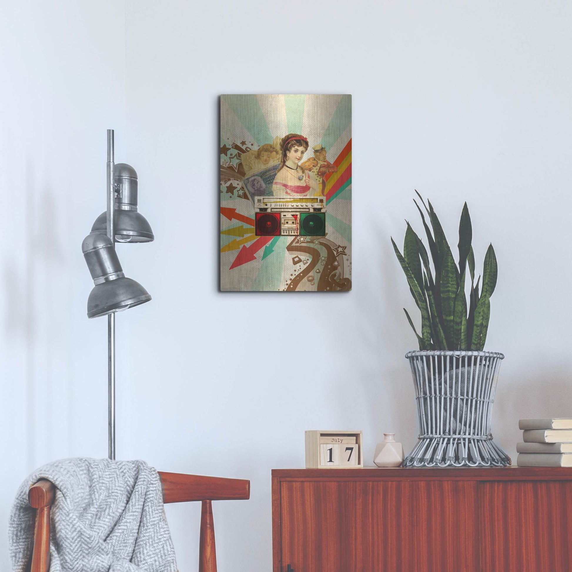 Luxe Metal Art 'Retro Radio' by Elo Marc, Metal Wall Art,16x24