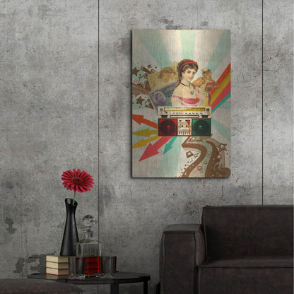 Luxe Metal Art 'Retro Radio' by Elo Marc, Metal Wall Art,24x36