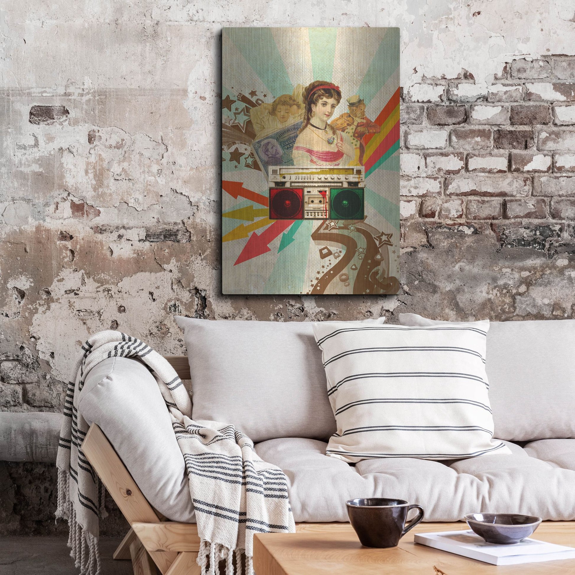 Luxe Metal Art 'Retro Radio' by Elo Marc, Metal Wall Art,24x36