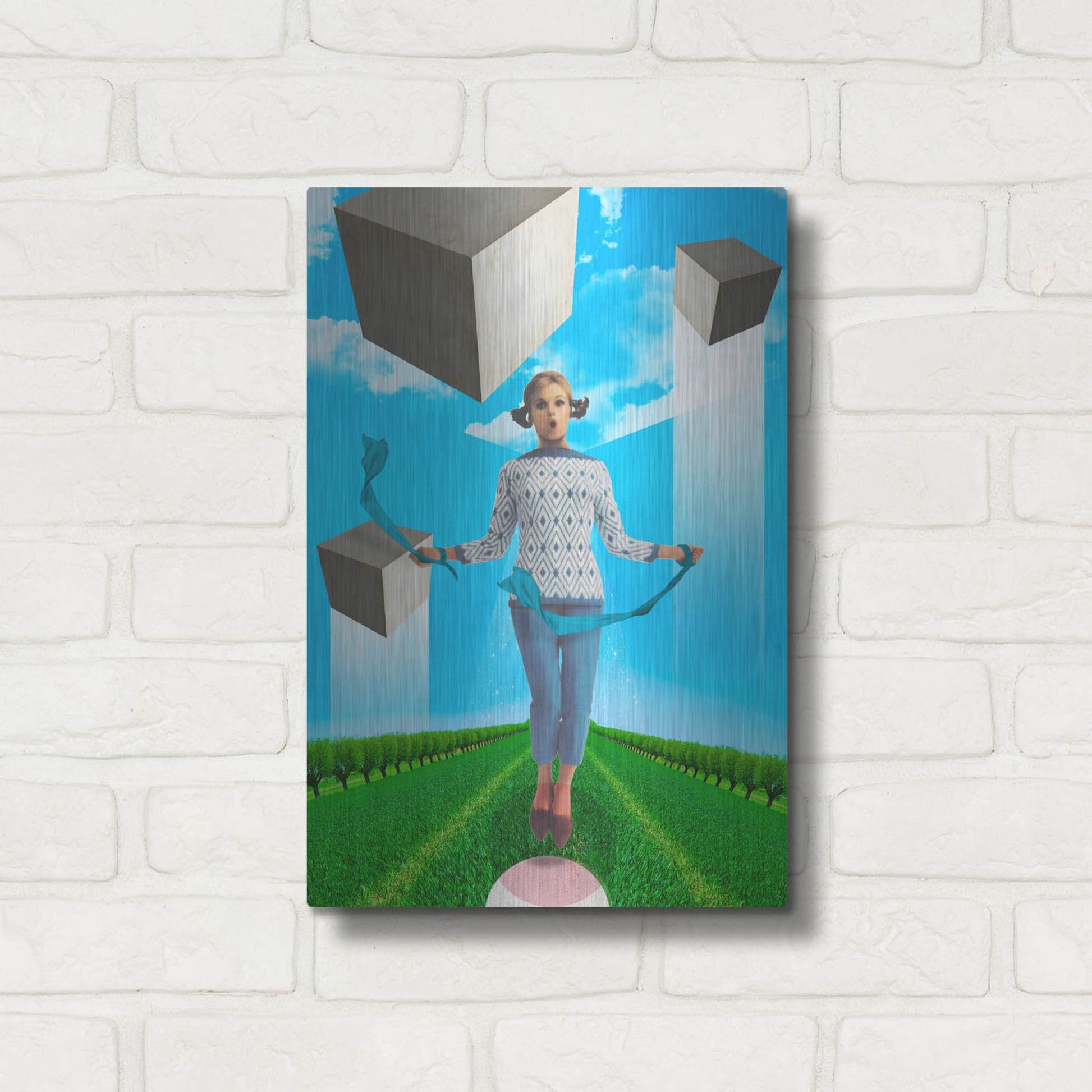 Luxe Metal Art 'Ribbons' by Elo Marc, Metal Wall Art,12x16