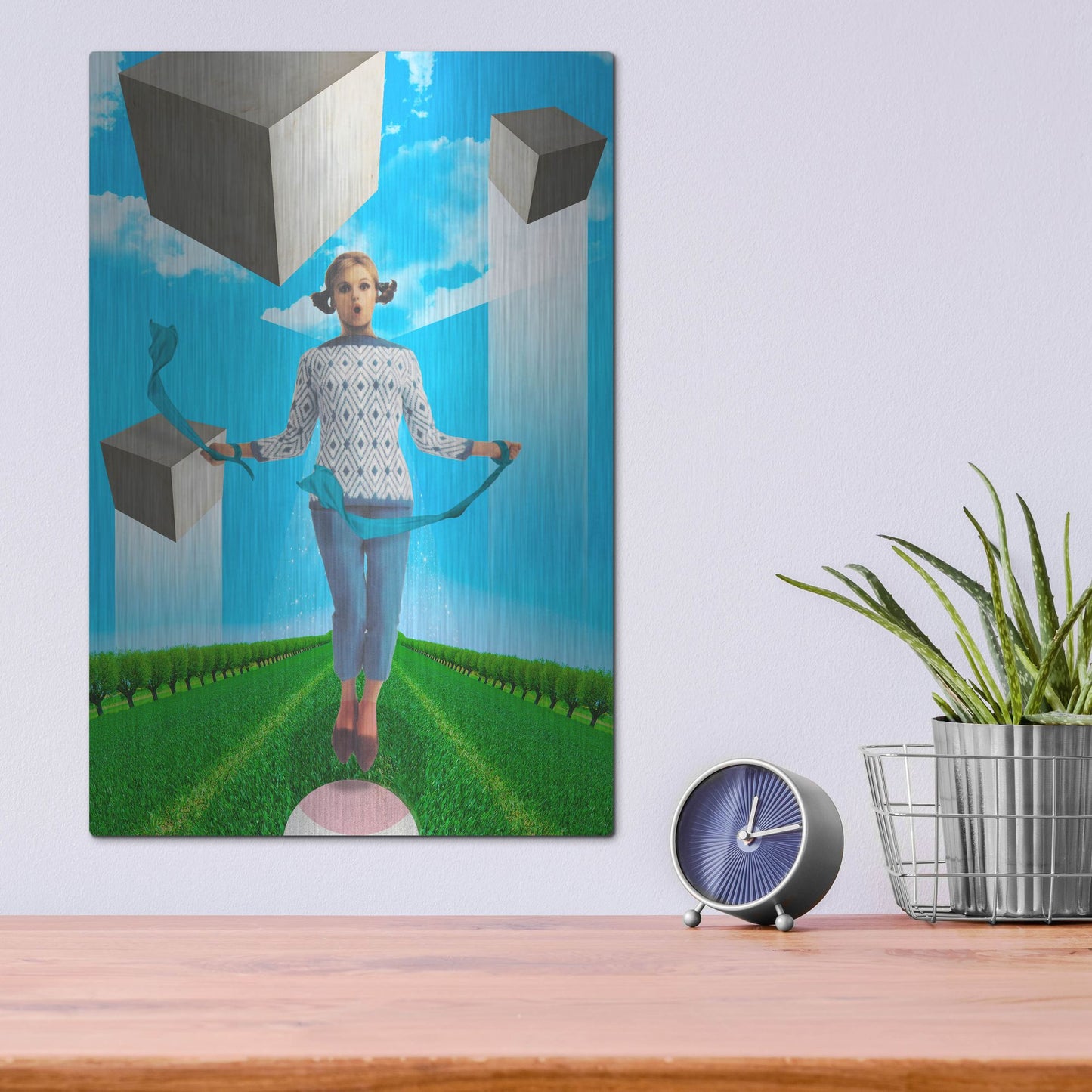 Luxe Metal Art 'Ribbons' by Elo Marc, Metal Wall Art,12x16