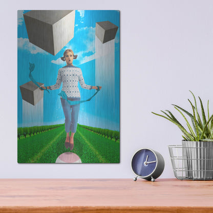 Luxe Metal Art 'Ribbons' by Elo Marc, Metal Wall Art,12x16