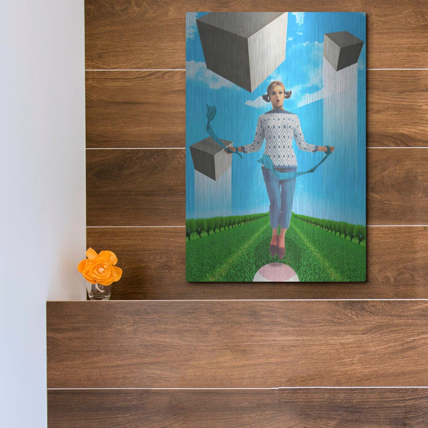 Luxe Metal Art 'Ribbons' by Elo Marc, Metal Wall Art,12x16