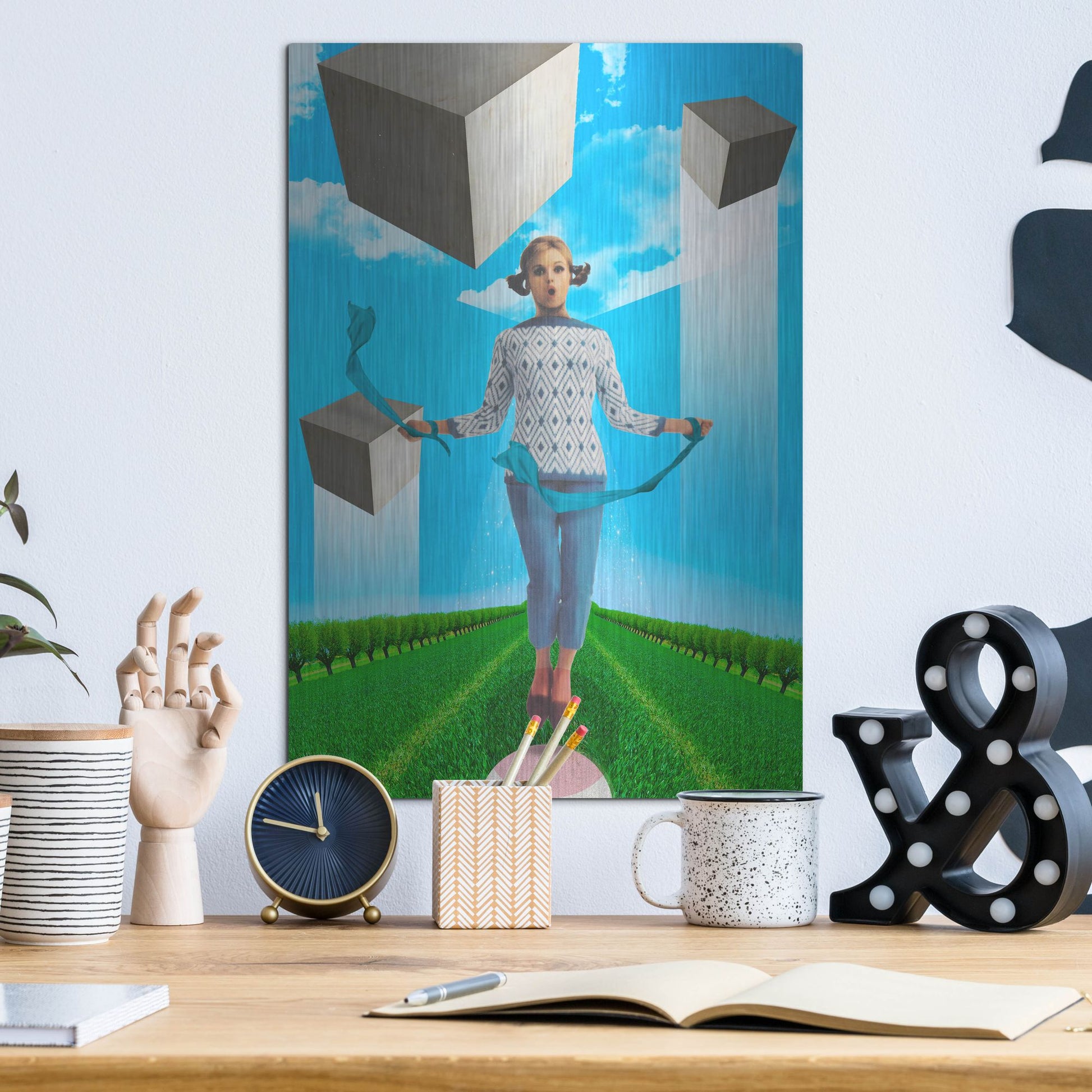 Luxe Metal Art 'Ribbons' by Elo Marc, Metal Wall Art,12x16