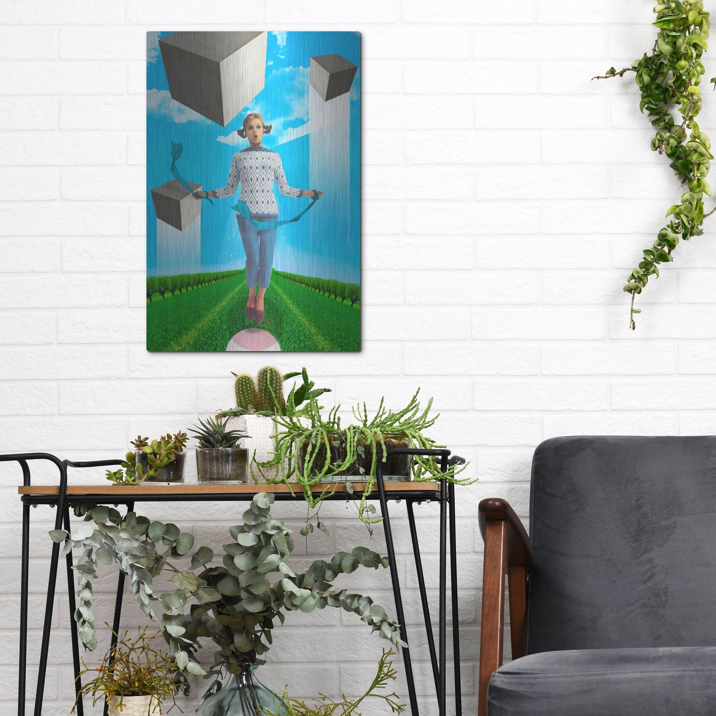 Luxe Metal Art 'Ribbons' by Elo Marc, Metal Wall Art,12x16