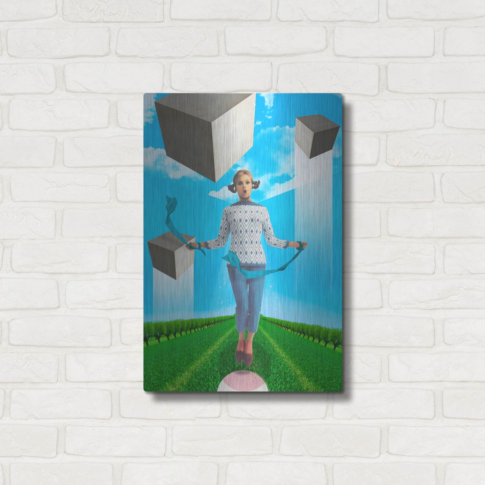 Luxe Metal Art 'Ribbons' by Elo Marc, Metal Wall Art,16x24