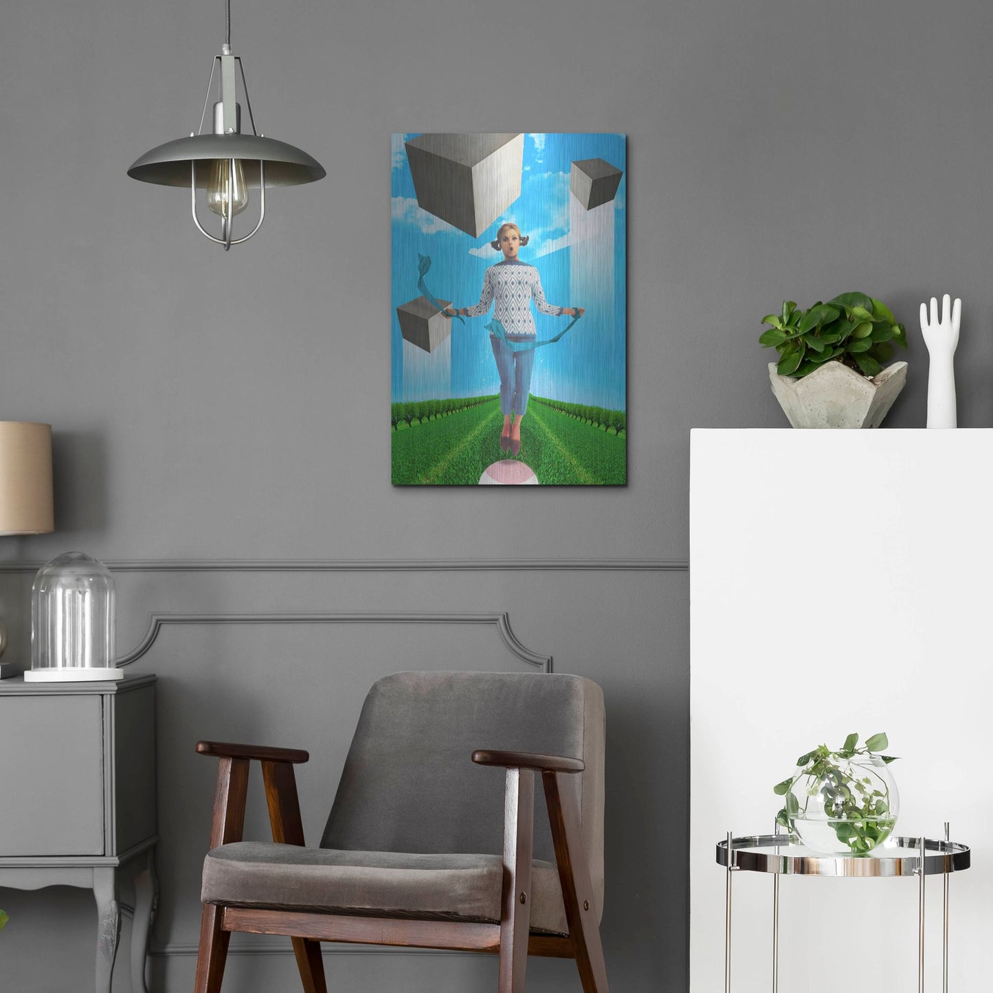 Luxe Metal Art 'Ribbons' by Elo Marc, Metal Wall Art,16x24